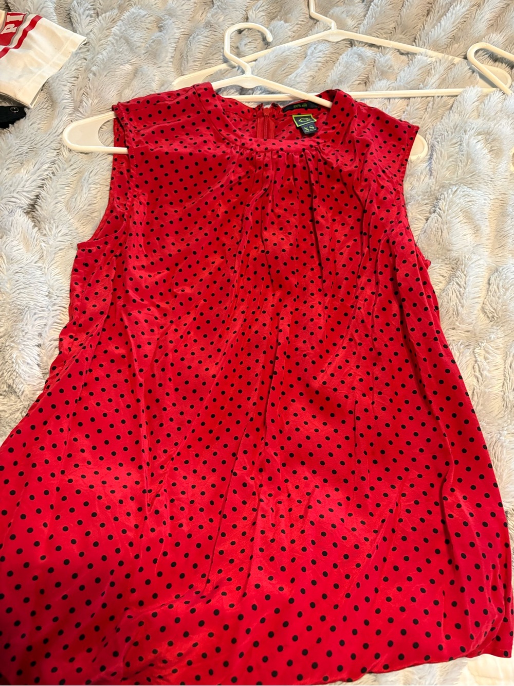 C. Wonder Red Sleeveless Polka Dot Camisole